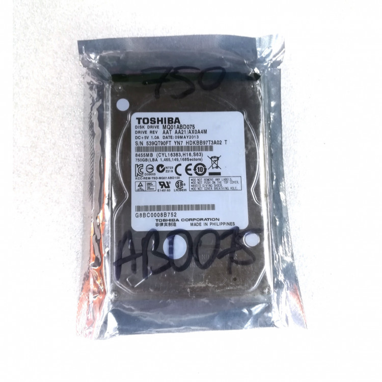Жесткий диск 2,5" Toshiba MQ01ABD075, 750 Гб, 8 Мб, 5400 об/мин