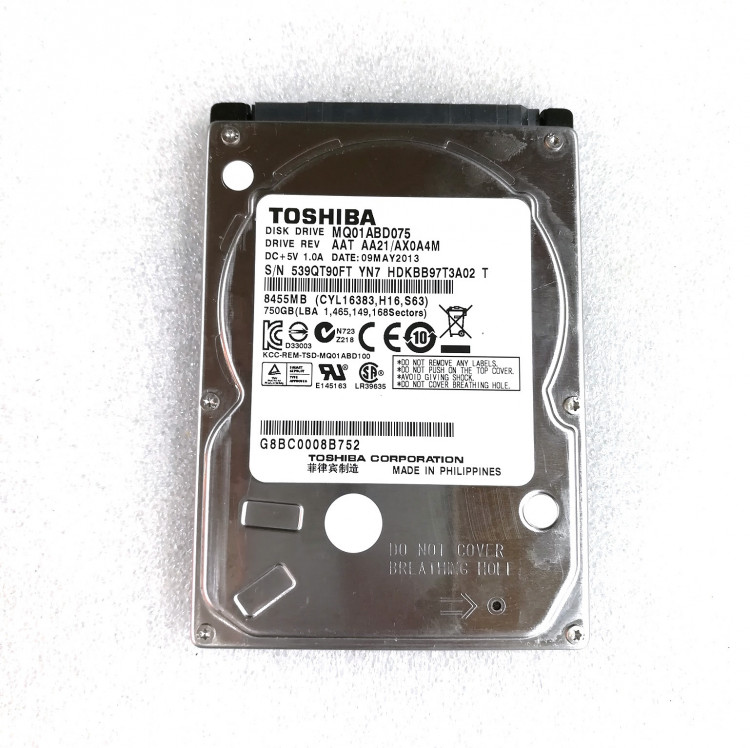 Жесткий диск 2,5" Toshiba MQ01ABD075, 750 Гб, 8 Мб, 5400 об/мин
