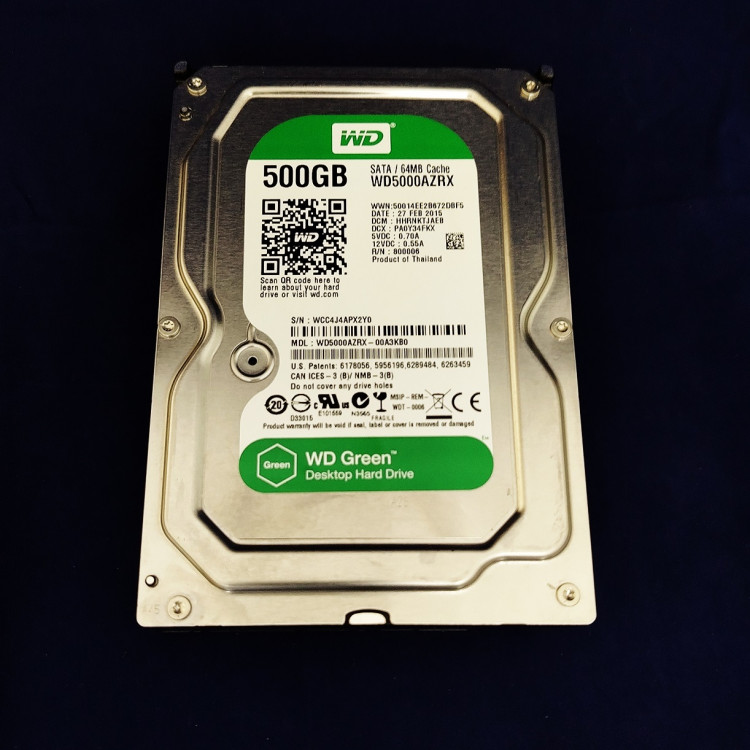 Жесткий диск Western Digital WD Caviar Green WD5000AZRX, 500 Гб, 64 МБ, 7200 об/мин.