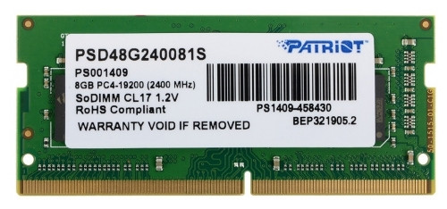Patriot Memory SL 8 ГБ DDR4 2400 МГц SODIMM CL17 PSD48G240081S