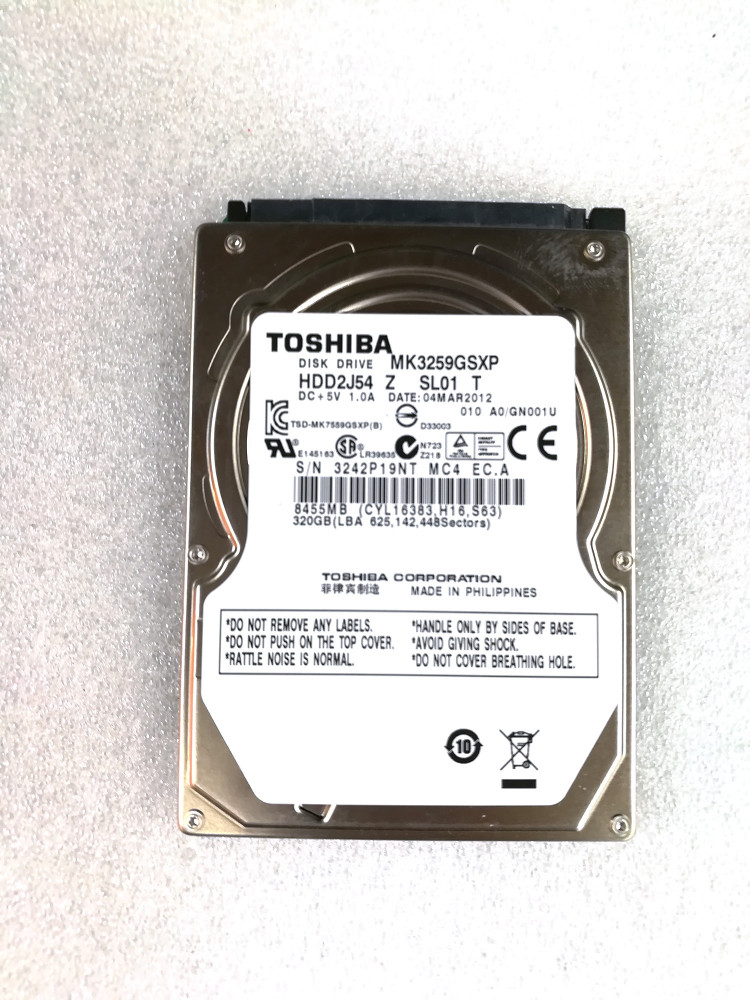Жесткий диск 2,5" Toshiba MK3259GSXP, 320 ГБ, 8 Мб, 5400 об/мин