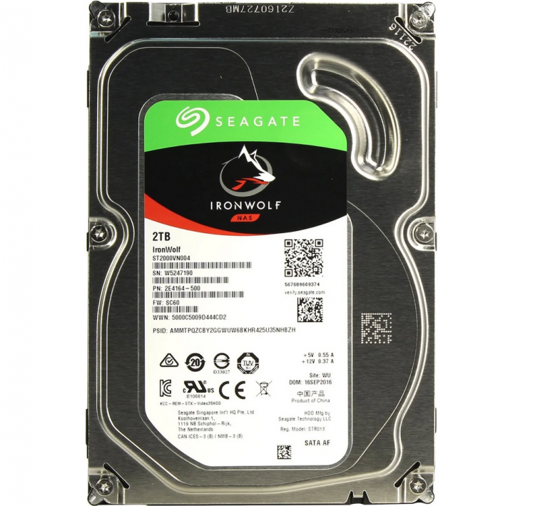 Жесткий диск Seagate IronWolf 2 ТБ ST2000VN004