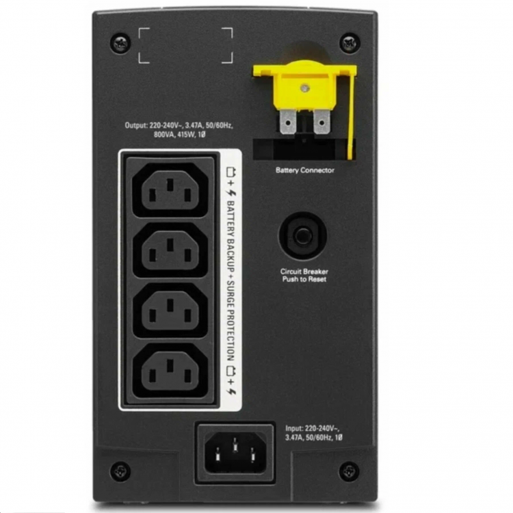Источники бесперебойного питания APC BX800LI, 800VA Back, черный