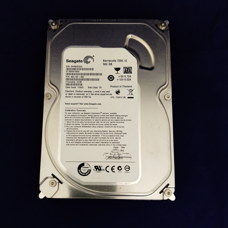 Жесткий диск Seagate ST3500418AS, 500 Гб, 16 МБ, 7200 об/мин.