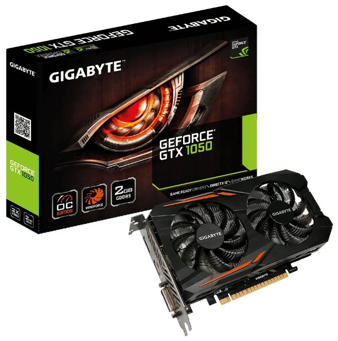 GIGABYTE GeForce GTX 1050 1379MHz PCI-E 3.0 2048MB 7008MHz 128 bit DVI HDMI DisplayPort HDCP OC