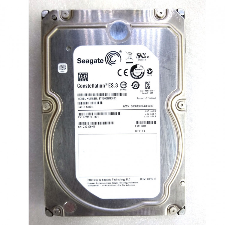 Жесткий диск Seagate Constellation ST4000NM0033, 4000 Гб, 128 Мб, 7200 об/мин.