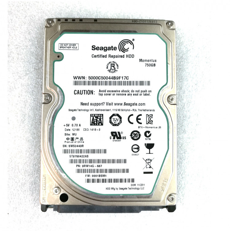 Жесткий диск 2.5" Seagate Momentus ST9750422AS, 750 ГБ ,16 Мб, 7200 об/мин