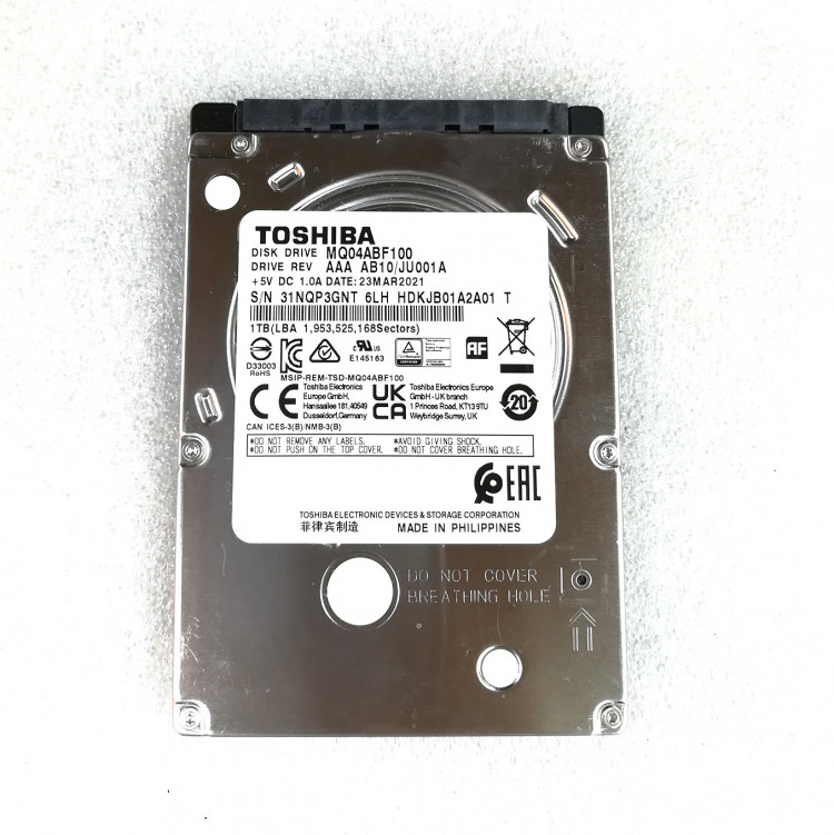 Жесткий диск 2.5" Toshiba Mobile HDD MQ04ABF100, 1TB, 128 Мб, 5400 об/мин