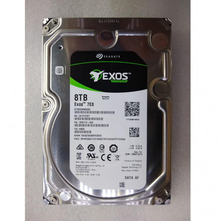 Жесткий диск Seagate Exos 7E8 ST8000NM0055, 8000 Гб, 256 МБ, 7200 об/мин.