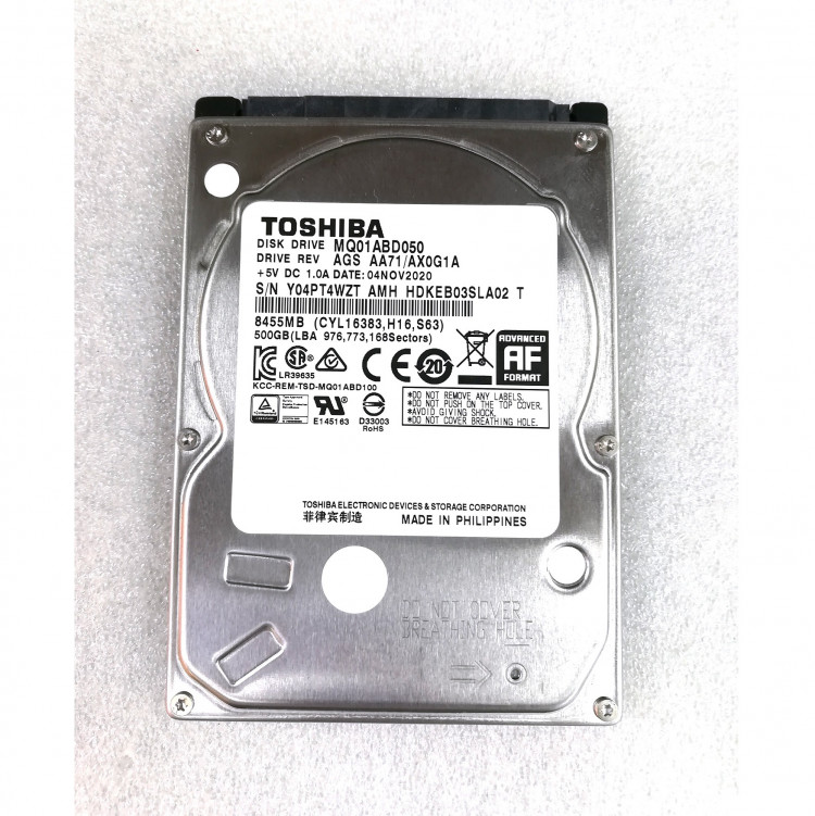 Жесткий диск 2,5" Toshiba MQ01ABD050, 500 Гб, 8 Мб, 5400 об/мин