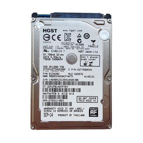 Жесткий диск HGST HTS541075A9E680, 750  Гб