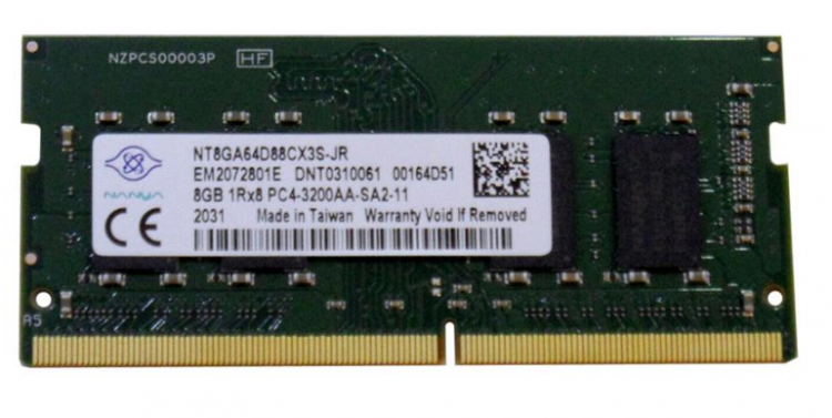  Nanya  NT8GA64D88CX3S-JR 8GB PC4-25600 DDR4-3200MHz 