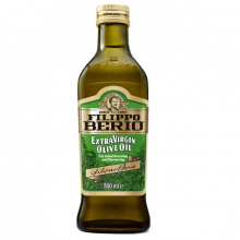 Масло оливковое Filippo Berio Extra Virgin, стеклянная бутылка, 0.5 кг, 0.5 л