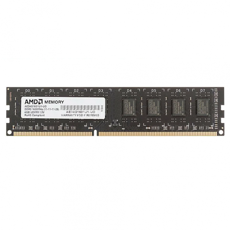 Оперативная память AMD 4 gb DDR3 1600 mgz cl11 (ae34g1601u1-uo)