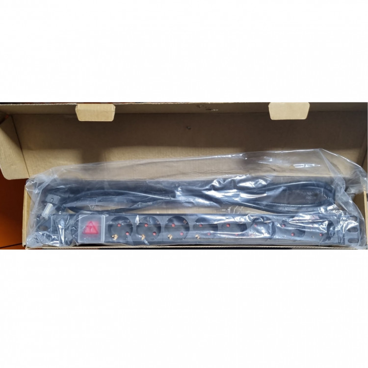 Блок розеток PDU-19 NSBA318-gm-08, 8шт, 1U, 19", 2 м