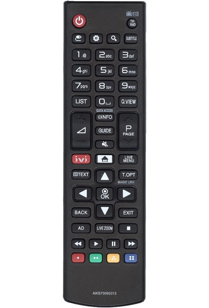 Пульт ДУ Huayu для LG AKB75095312, черный