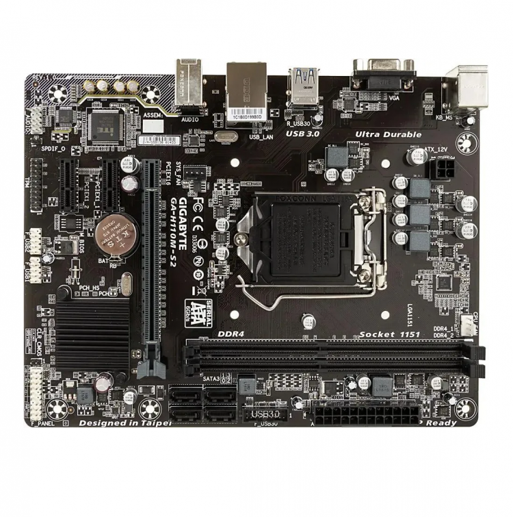 Материнская плата Gigabyte GA-H110M-S2, LGA 1151, Intel H110, mATX