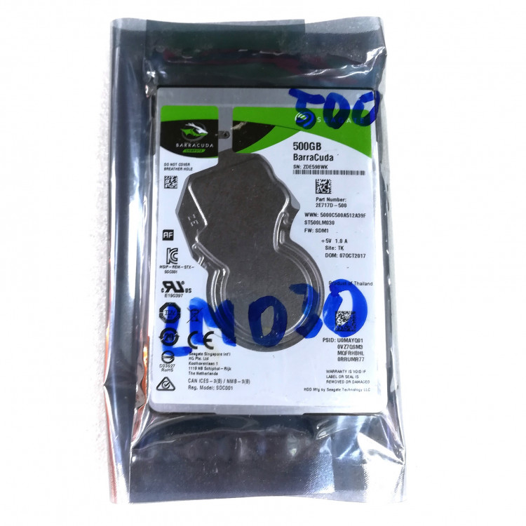 Жесткий диск 2.5" Seagate Barracuda 500 ГБ ST500LM030, 500 ГБ, 128 МБ, 5400 об/мин