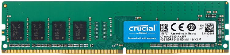 Crucial 4 ГБ DDR4 2400 МГц DIMM CL17 CT4G4DFS824A