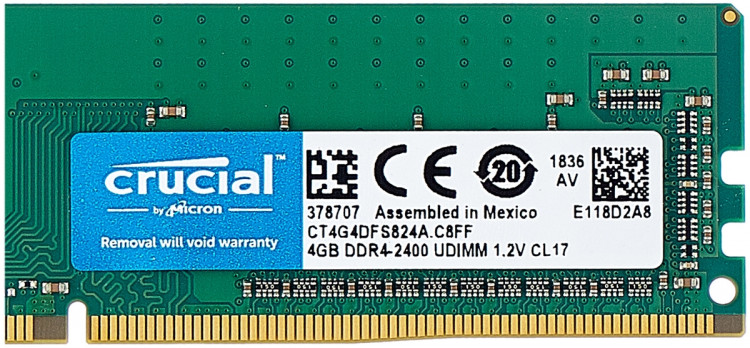 Crucial 4 ГБ DDR4 2400 МГц DIMM CL17 CT4G4DFS824A
