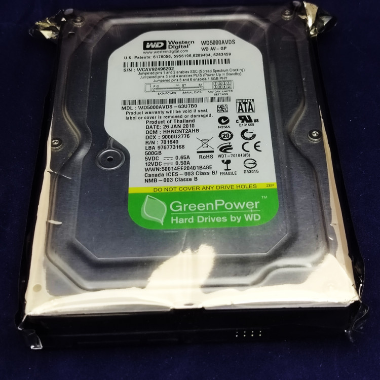 Жесткий диск Western Digital WD5000AVDS, 500 Гб