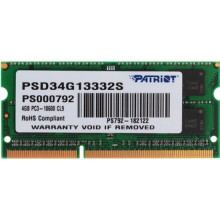 Оперативная память Patriot Memory 4 ГБ DDR3 SODIMM 1333 МГц PSD34G13332S