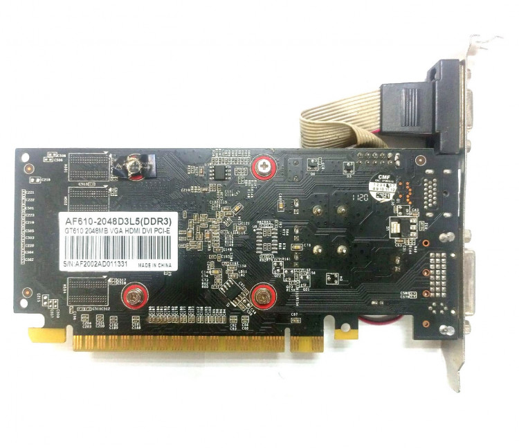Видеокарта Afox GT610 2GB DDR3 64BIT, LP Single fan (AF610-2048D3L7-V6)