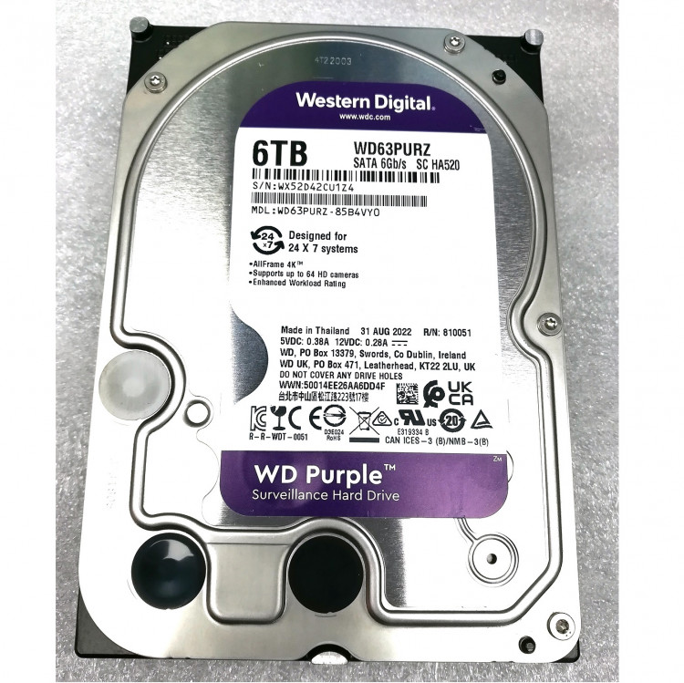 Жесткий диск Western Digital Purple WD63PURZ, 6ТБ 