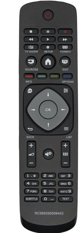 Пульт Huayu 398G (9965 900 09443) для телевизоров Philips, черный
