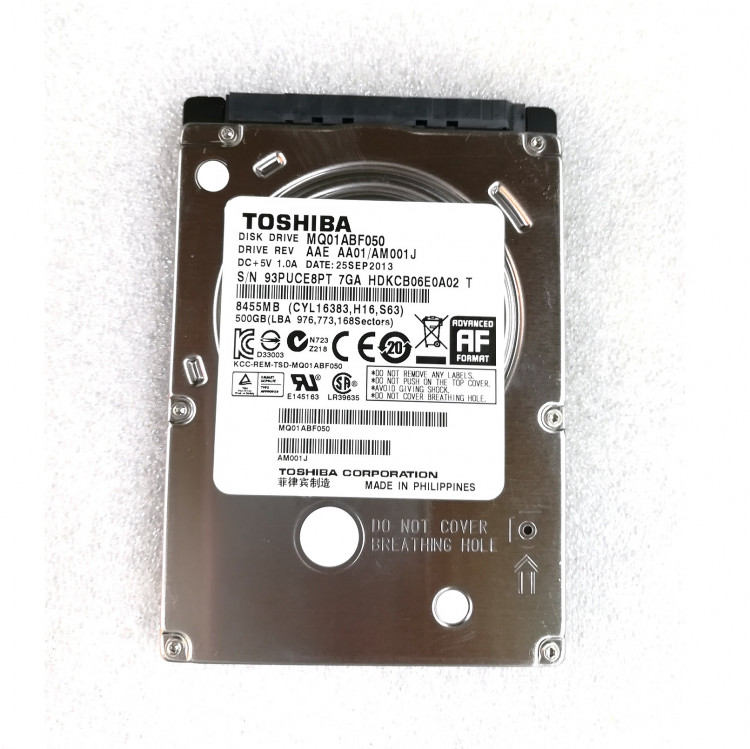 Жесткий диск 2,5" Toshiba MQ01ABF050, 500 Гб, 8 Мб, 5400 об/мин
