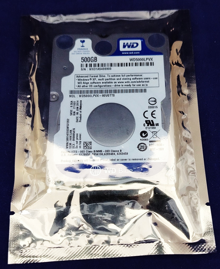 Жесткий диск Western Digital WD5000LPVX 500 Гб