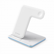 Беспроводное зарядное устройство Deppa Charging Stand Neo 3in1 (QIWCP2F)(24017), 20 Вт белое 