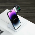 Беспроводное зарядное устройство Deppa Charging Stand Neo 3in1 (QIWCP2F)(24017), 20 Вт белое 