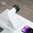 Беспроводное зарядное устройство Deppa Charging Stand Neo 3in1 (QIWCP2F)(24017), 20 Вт белое 