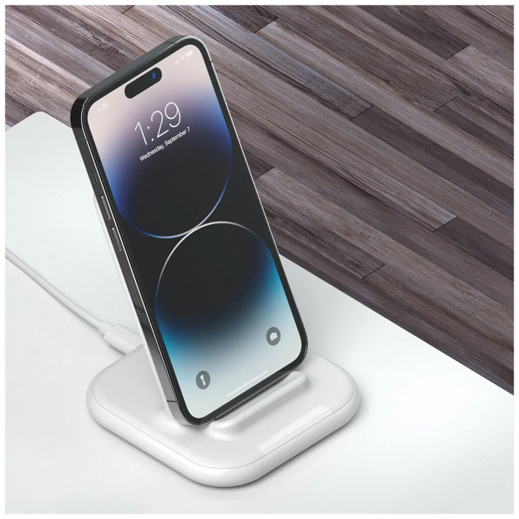 Беспроводное зарядное устройство Deppa Charging Stand (QIWCPQC3)(24020), 15 Вт белое