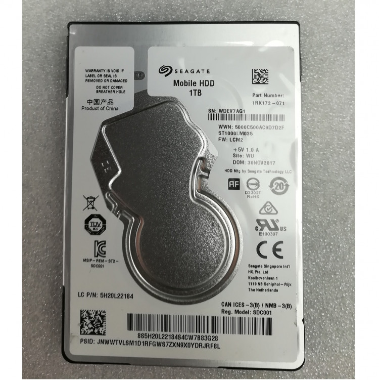 Жесткий диск 2.5" Seagate ST1000LM035,1000 ГБ,128 Мб, 5400 об/мин 