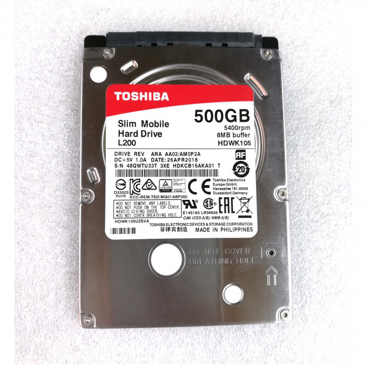 Жесткий диск 2,5" Toshiba HDWK105UZSVA, 500 Гб, 8 Мб, 5400 об/мин